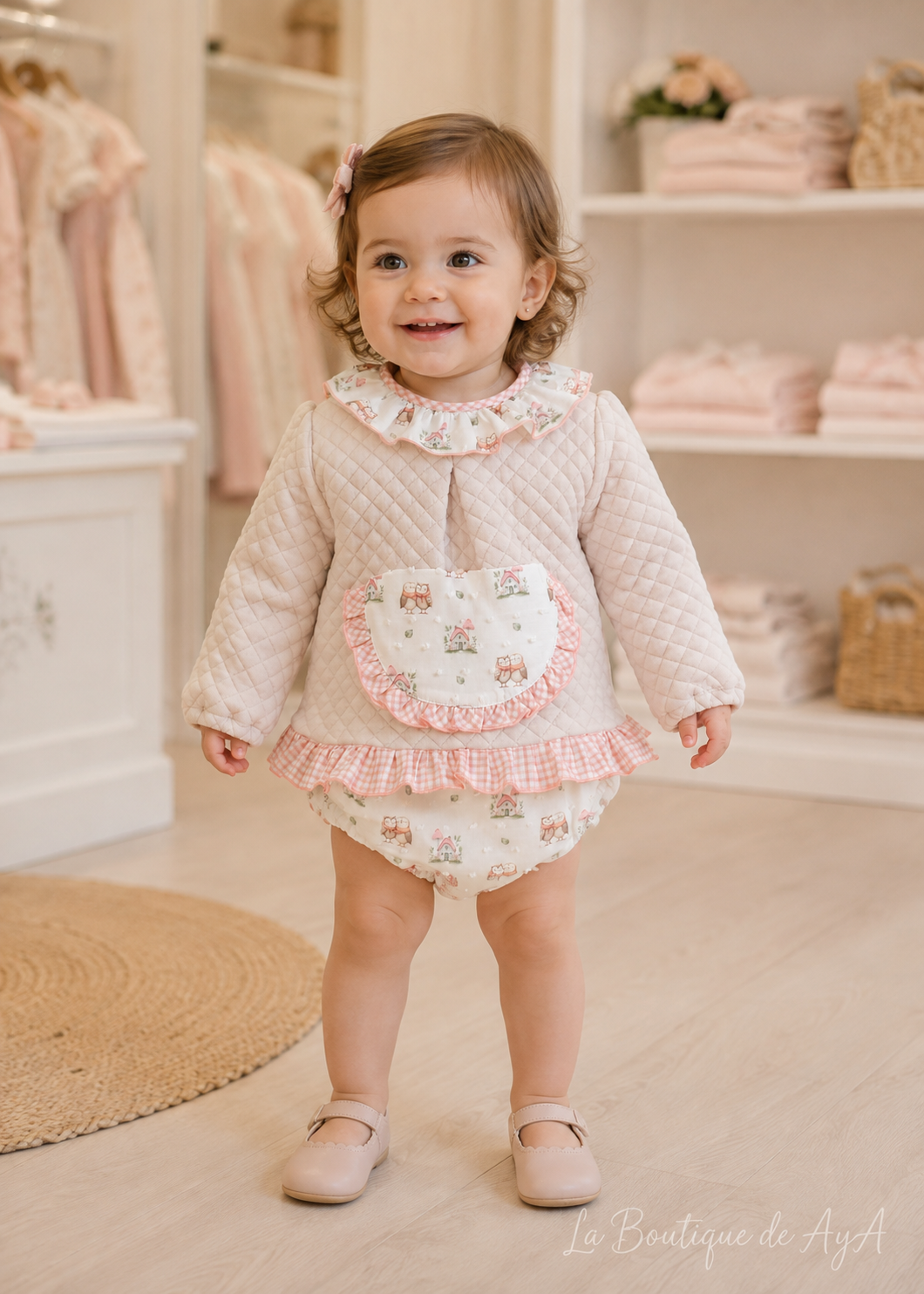 Conjunto bebé niña Miranda naranja 40/0040/23 - imagen con marca de agua La Boutique de AyA