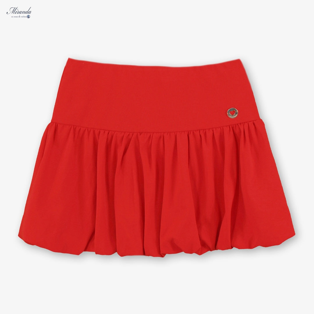 Falda niña roja con vuelo del conjunto Miranda