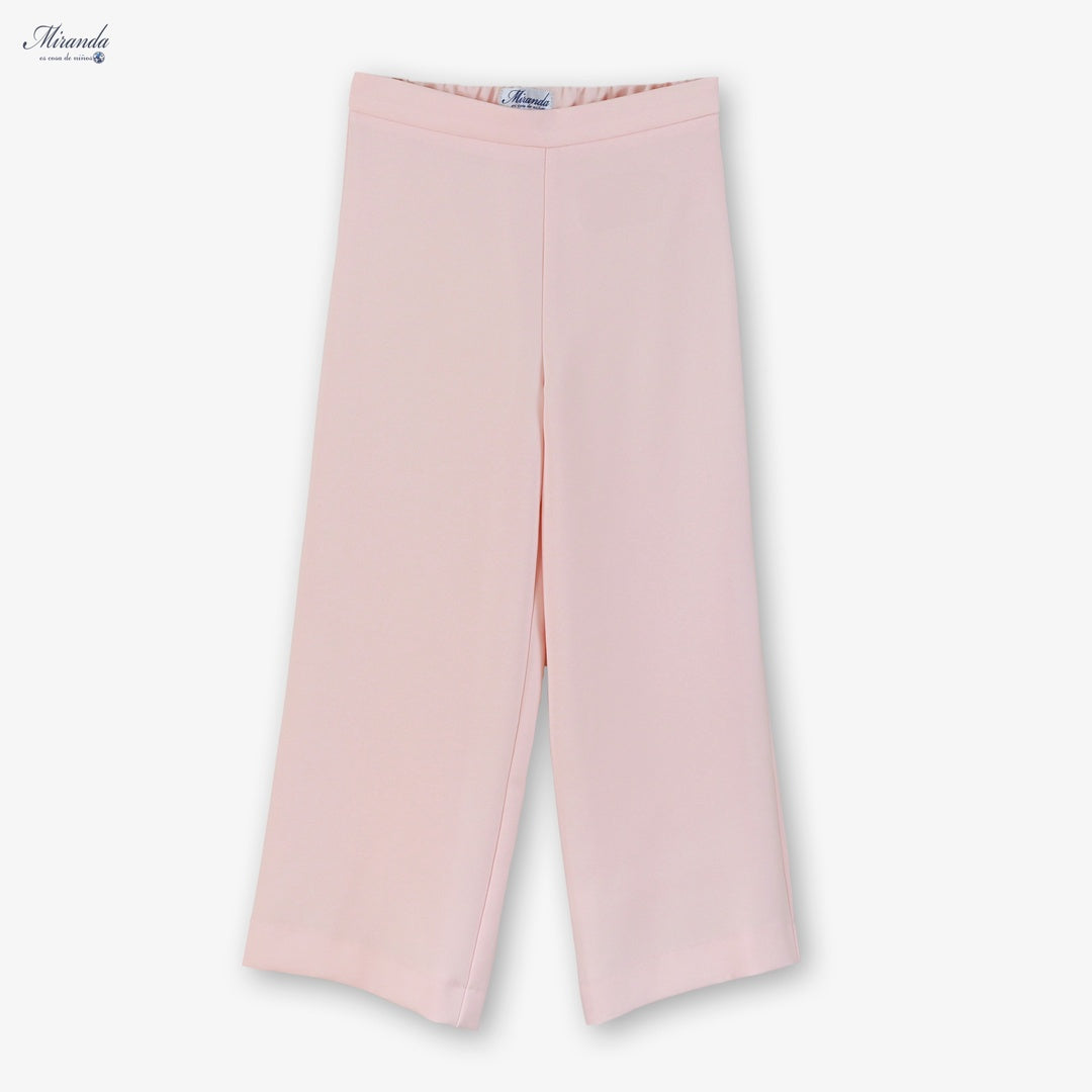 Conjunto niña rosa blusa tul y pantalón fluido Miranda 0324