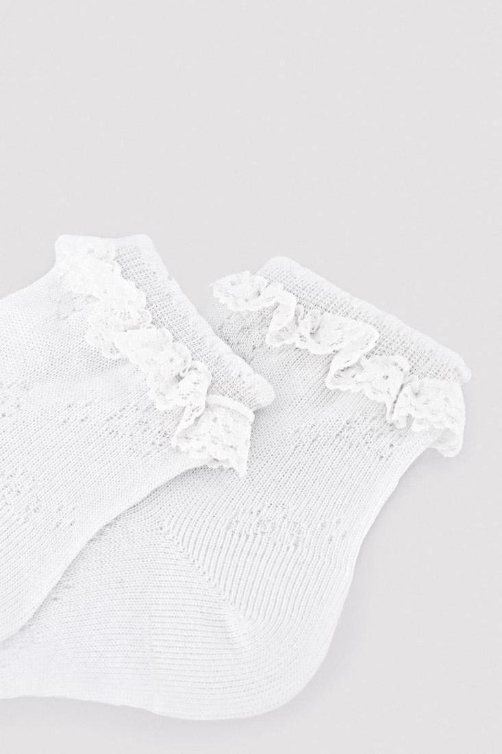 Calcetín Calado Blanco Niña Ysabel Mora con Blonda - Especial Ceremonia