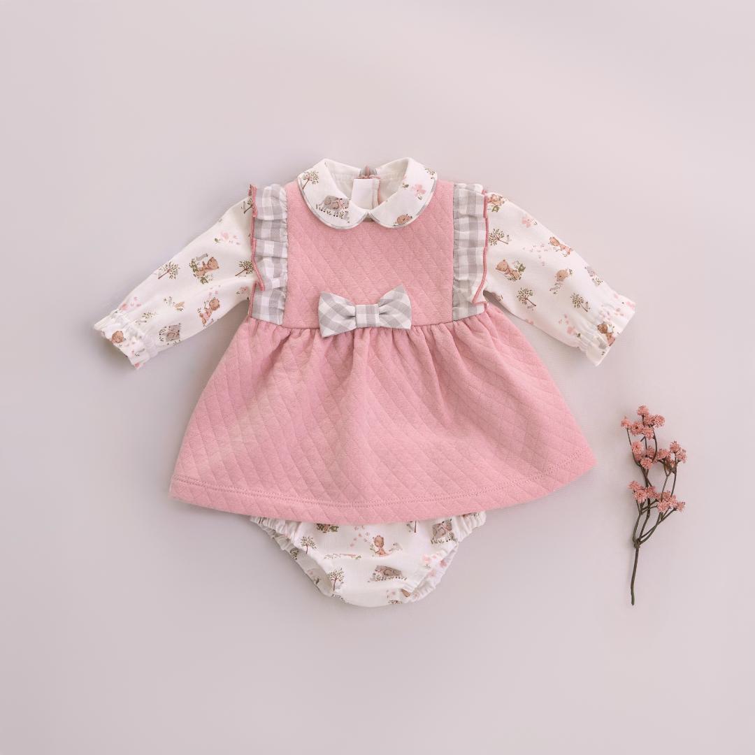 Vestido y braguita bebe niña rosa 0032 - La boutique de AyA Miranda