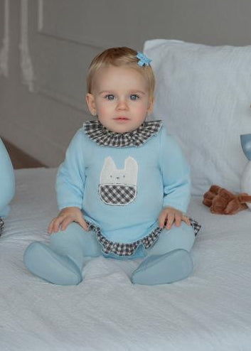 Vestido y braguita bebe niña azul Miranda 0048 - La boutique de AyA Miranda