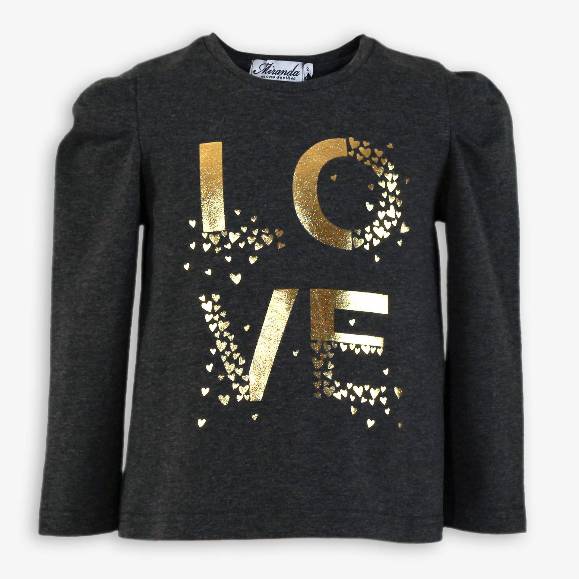 Conjunto niña infantil love gris oscuro MIRANDA 0248