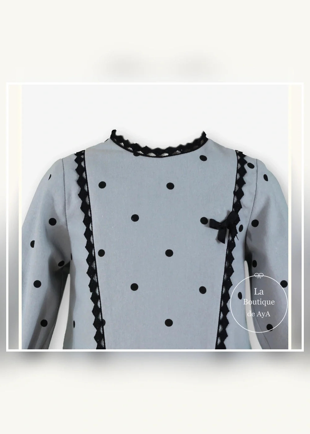 Conjunto blusa gris y falda pantalón negra para niña Miranda 0224, imagen 4