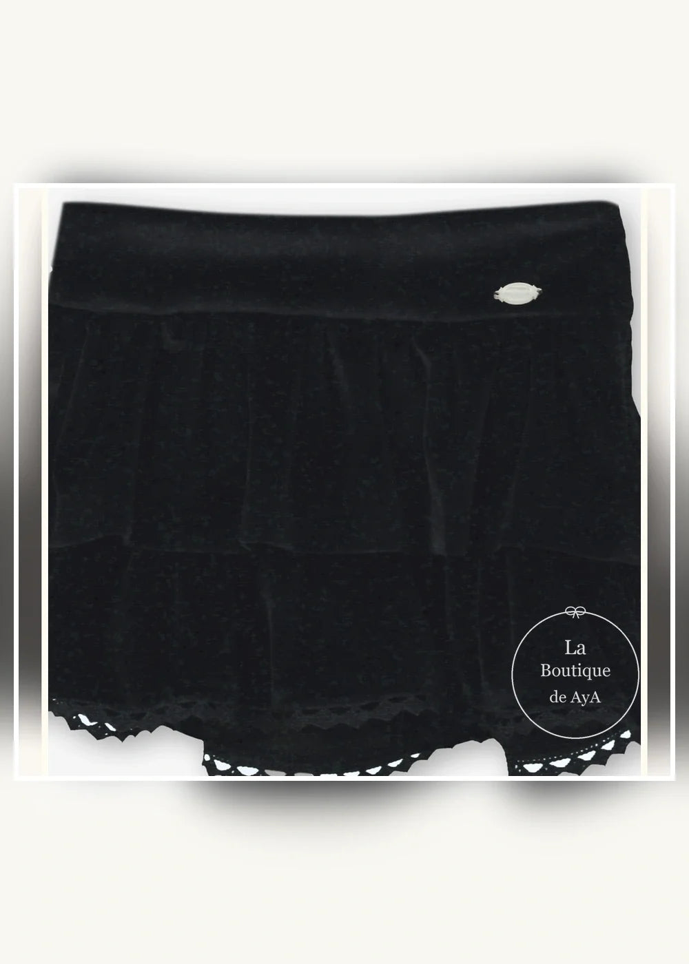 Conjunto blusa gris y falda pantalón negra para niña Miranda 0224, imagen 5