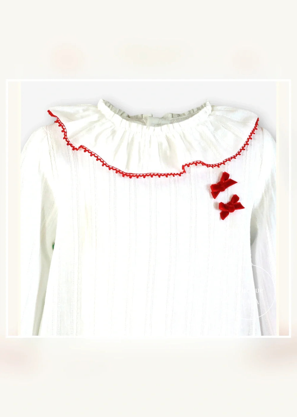 Conjunto blusa blanca y falda tartán roja para niña Miranda 0230, imagen 4