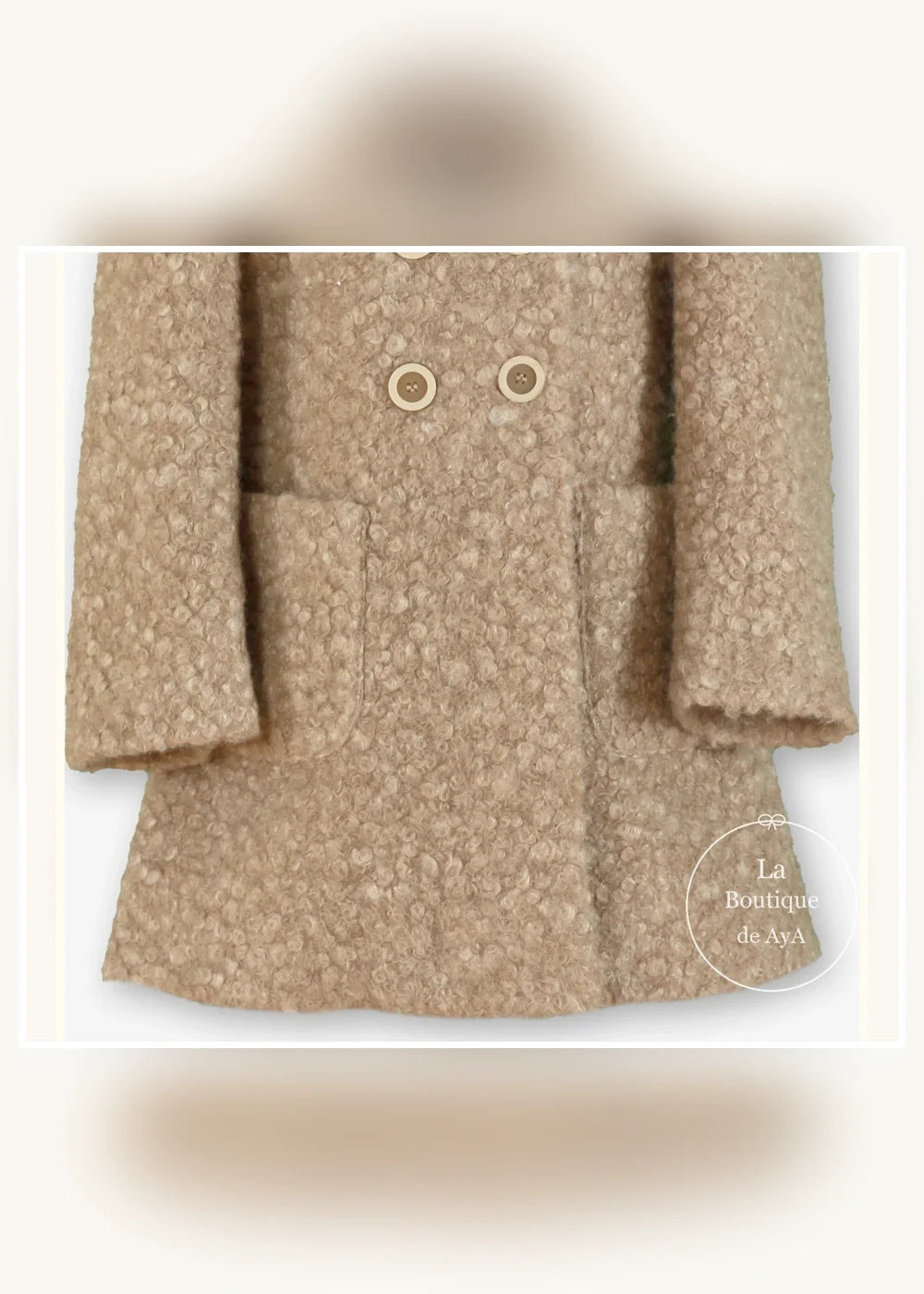 Abrigo camel de doble botonadura para niña Miranda 0260, imagen 5