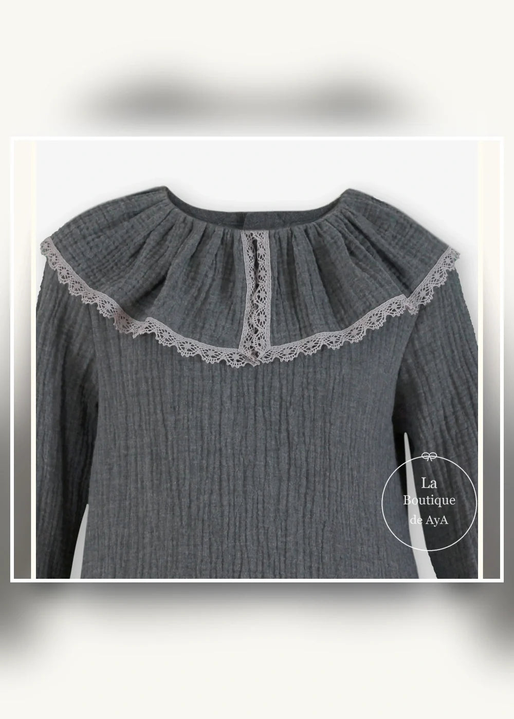 Conjunto blusa gris y pantalón de cuadros para niña Miranda 0304, imagen 4