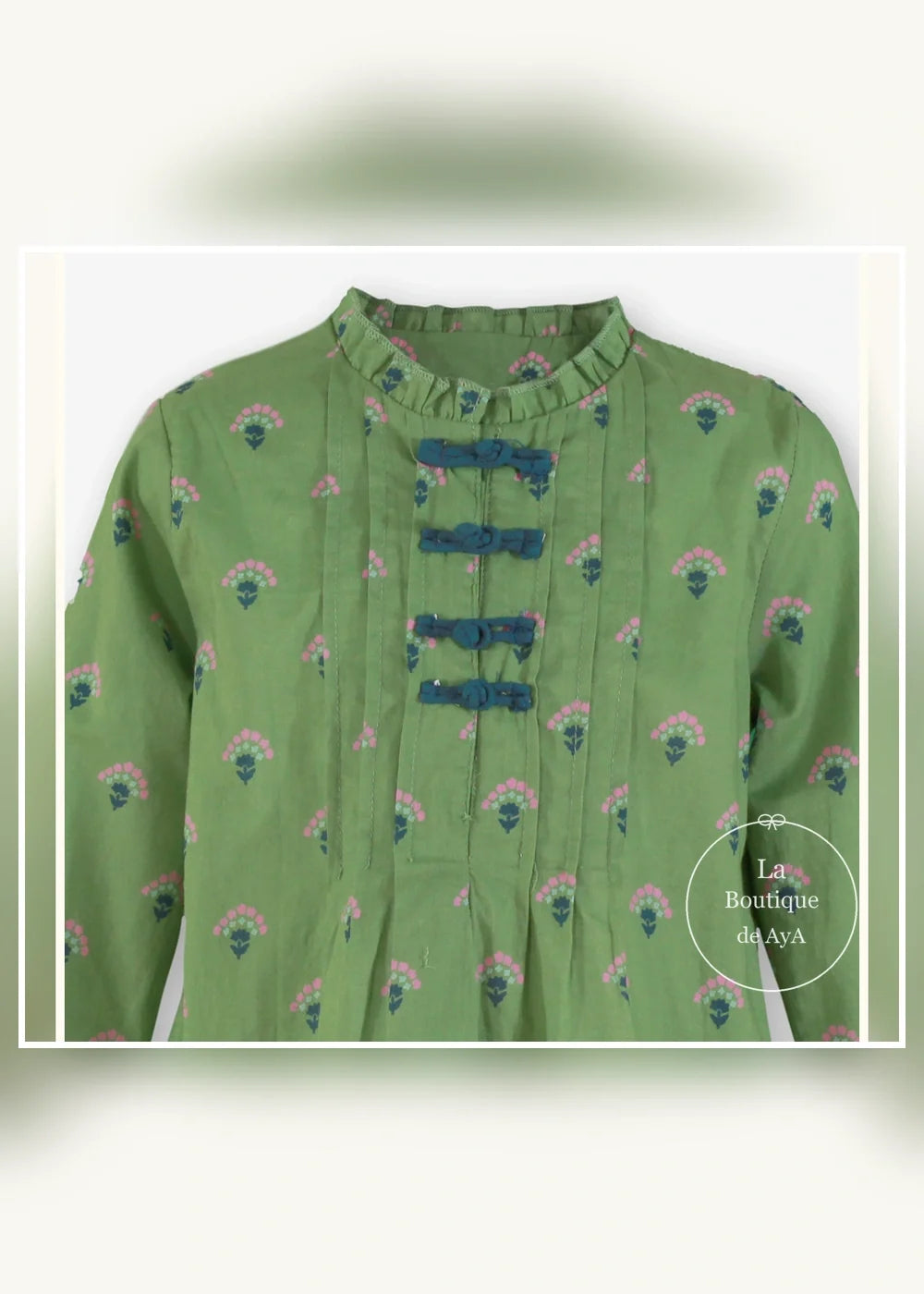 Conjunto blusa verde y short rosa para niña Miranda 0604, imagen 4