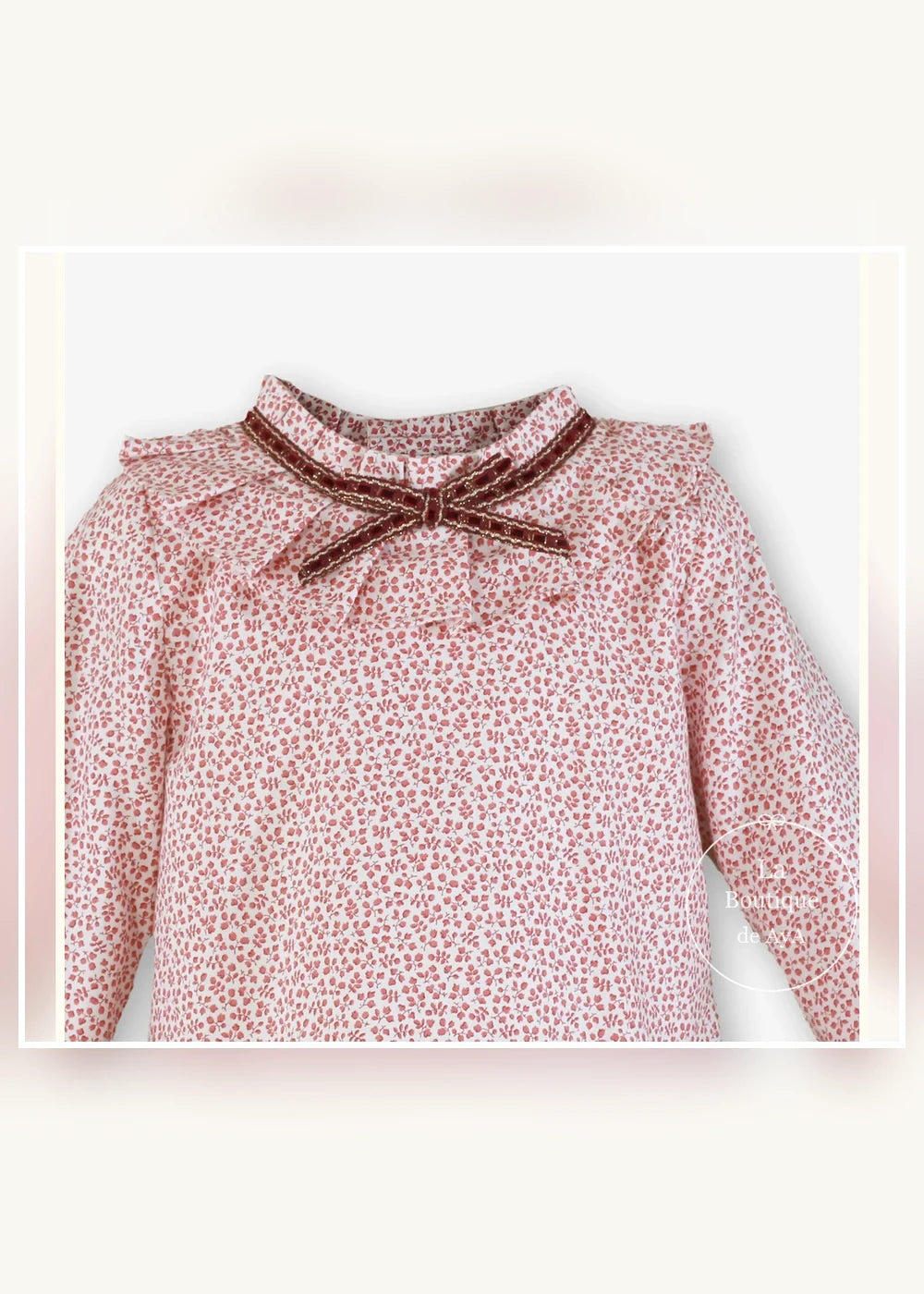 Conjunto blusa floral y short granate para niña Miranda 0610, imagen 4