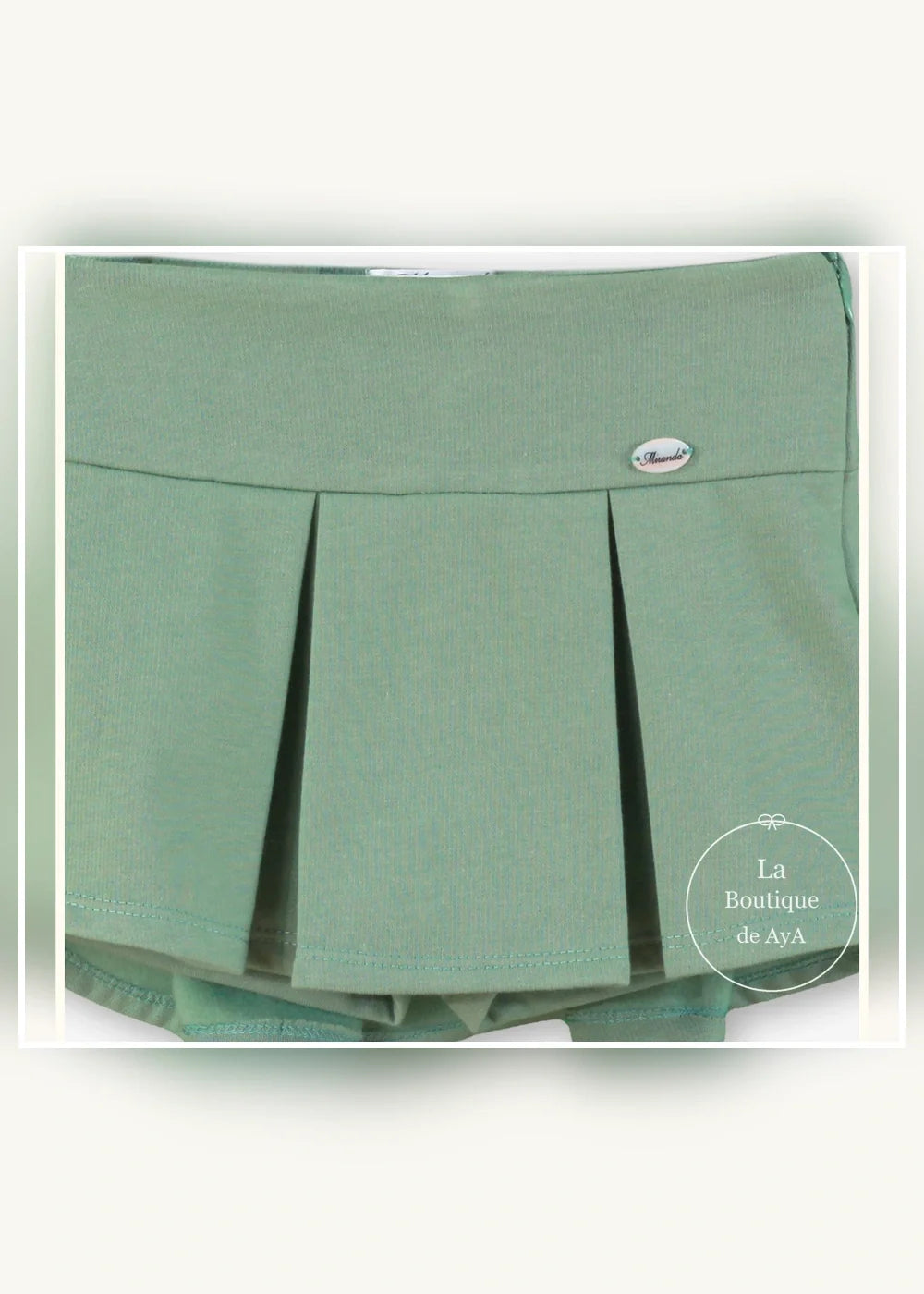 Conjunto sudadera vichy y falda pantalón verde para niña Miranda 0614, imagen 5