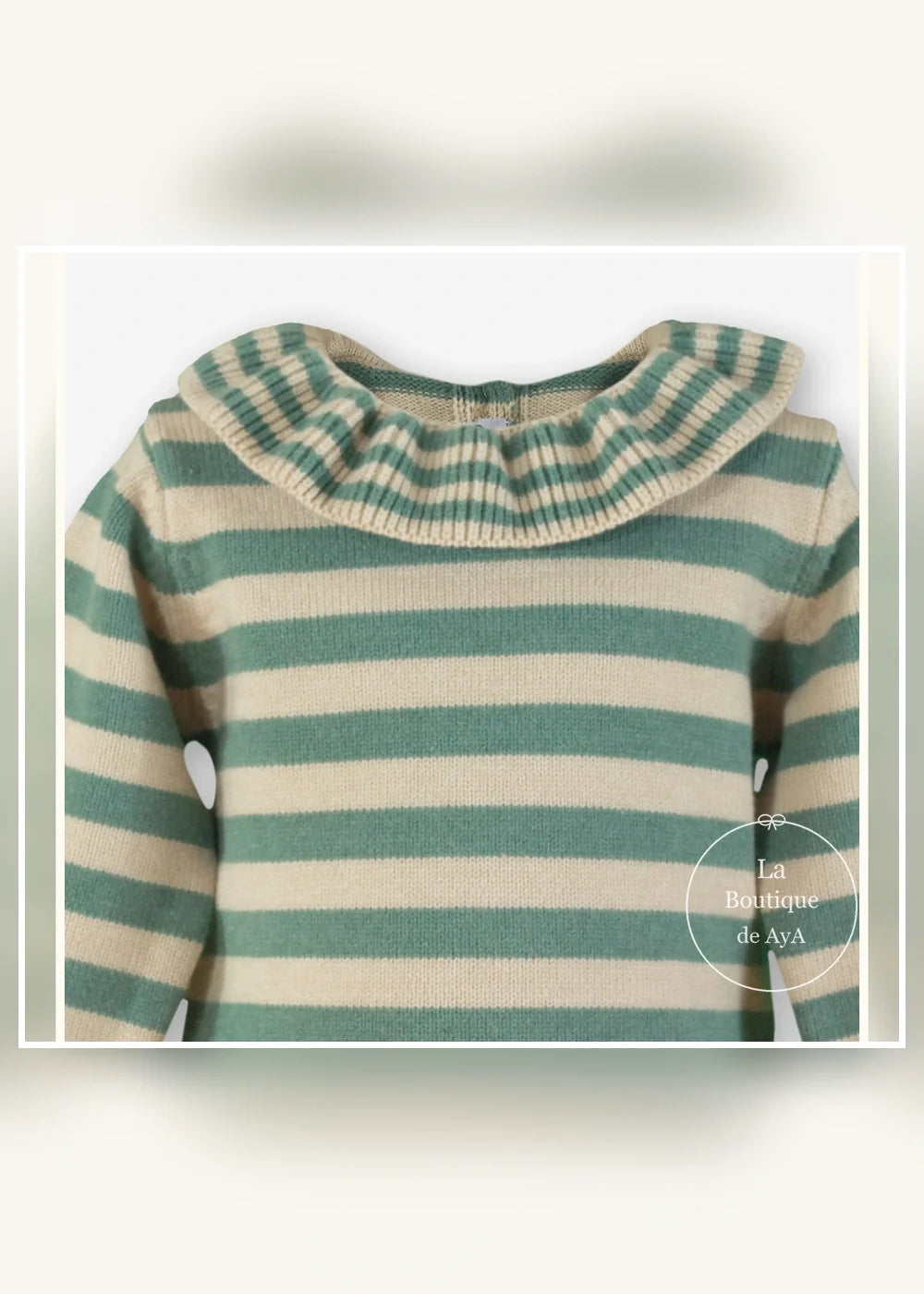 Conjunto jersey de rayas y pantalón beige para niña Miranda 0620, imagen 4