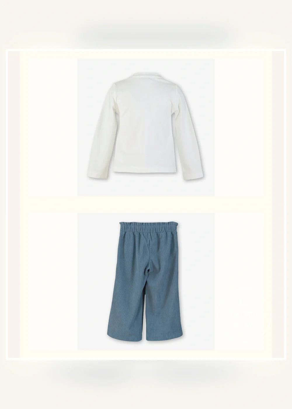 Conjunto camiseta cruda y pantalón azul para niña Miranda 0626, imagen 3