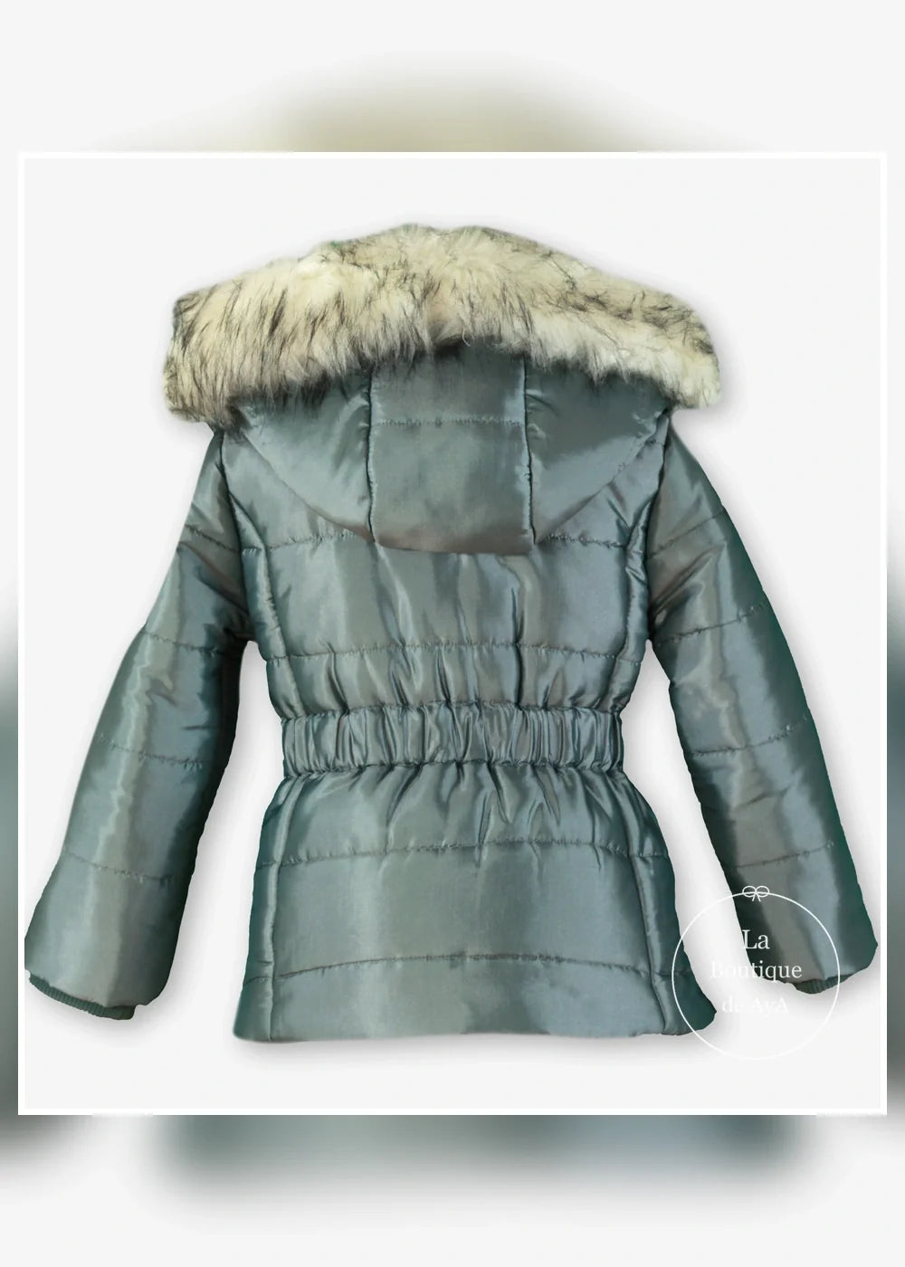 Parka verde agua con capucha para niña Miranda 1400, imagen 3