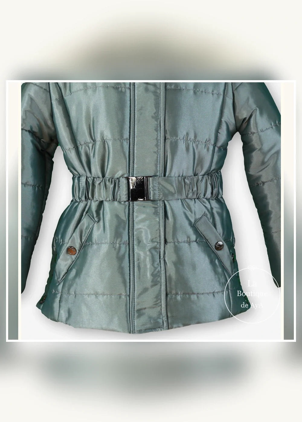 Parka verde agua con capucha para niña Miranda 1400, imagen 5