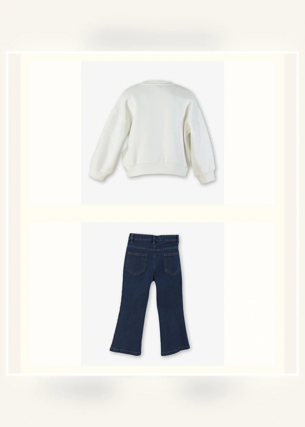 Conjunto sudadera cruda y vaquero para niña Miranda 1405, imagen 3
