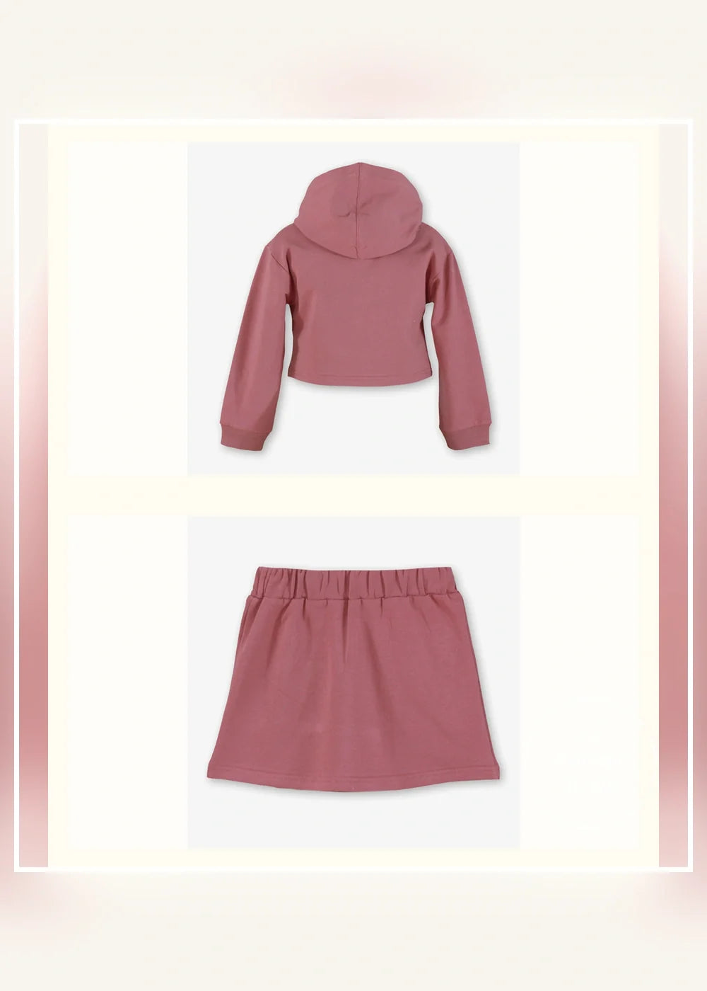 Conjunto sudadera y falda rosa empolvado para niña Miranda 1410, imagen 3