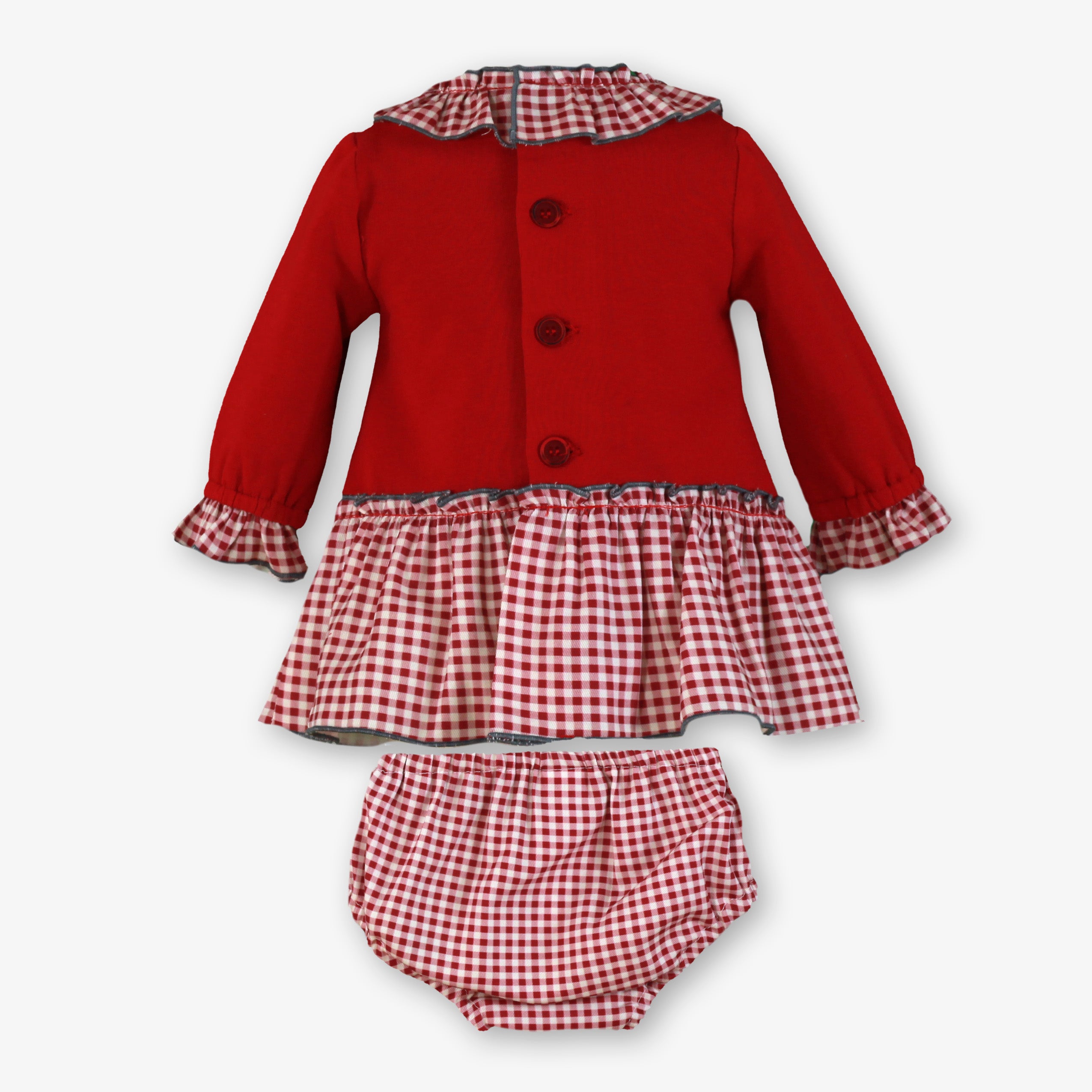 Vestido y braguita bebe niña rojo navideño Miranda 0045