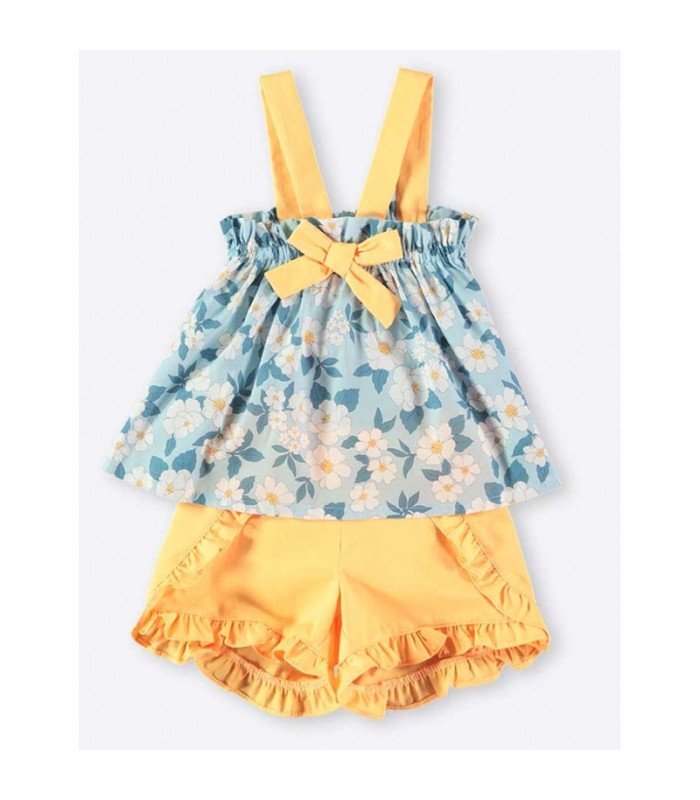 Conjunto Niña Floral con cinta Coco Acqua 50154