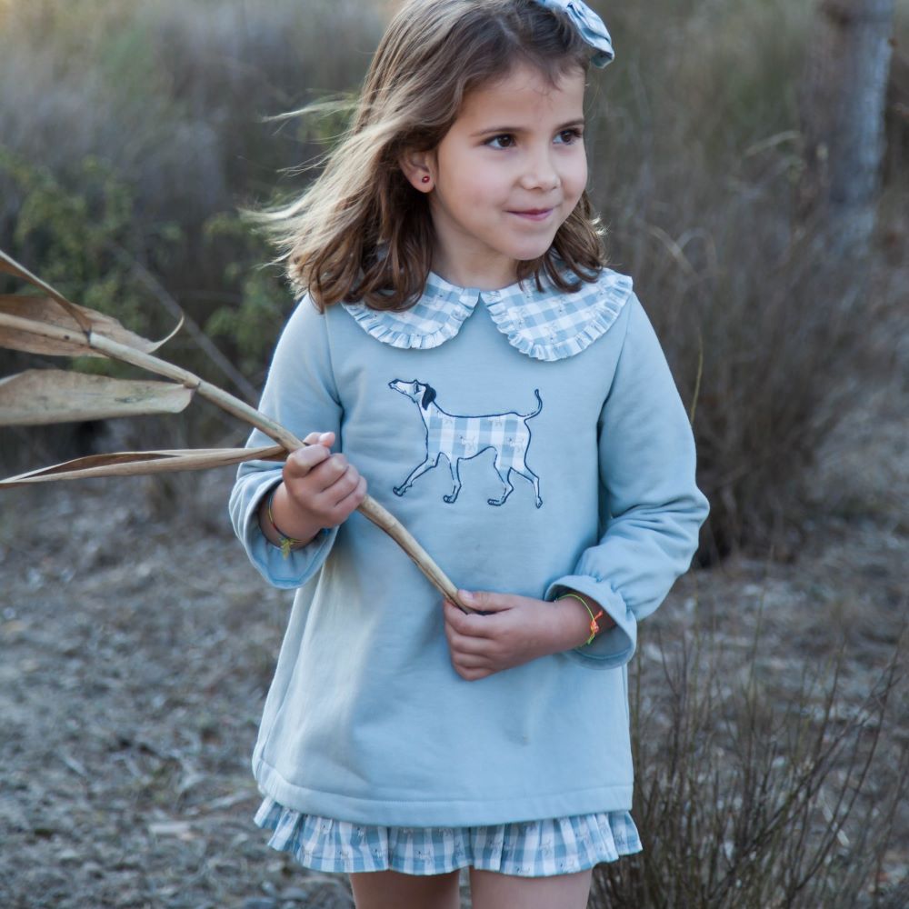 Vestido de niña en azul con dálmatas CocoAcqua 50191 - La boutique de AyA