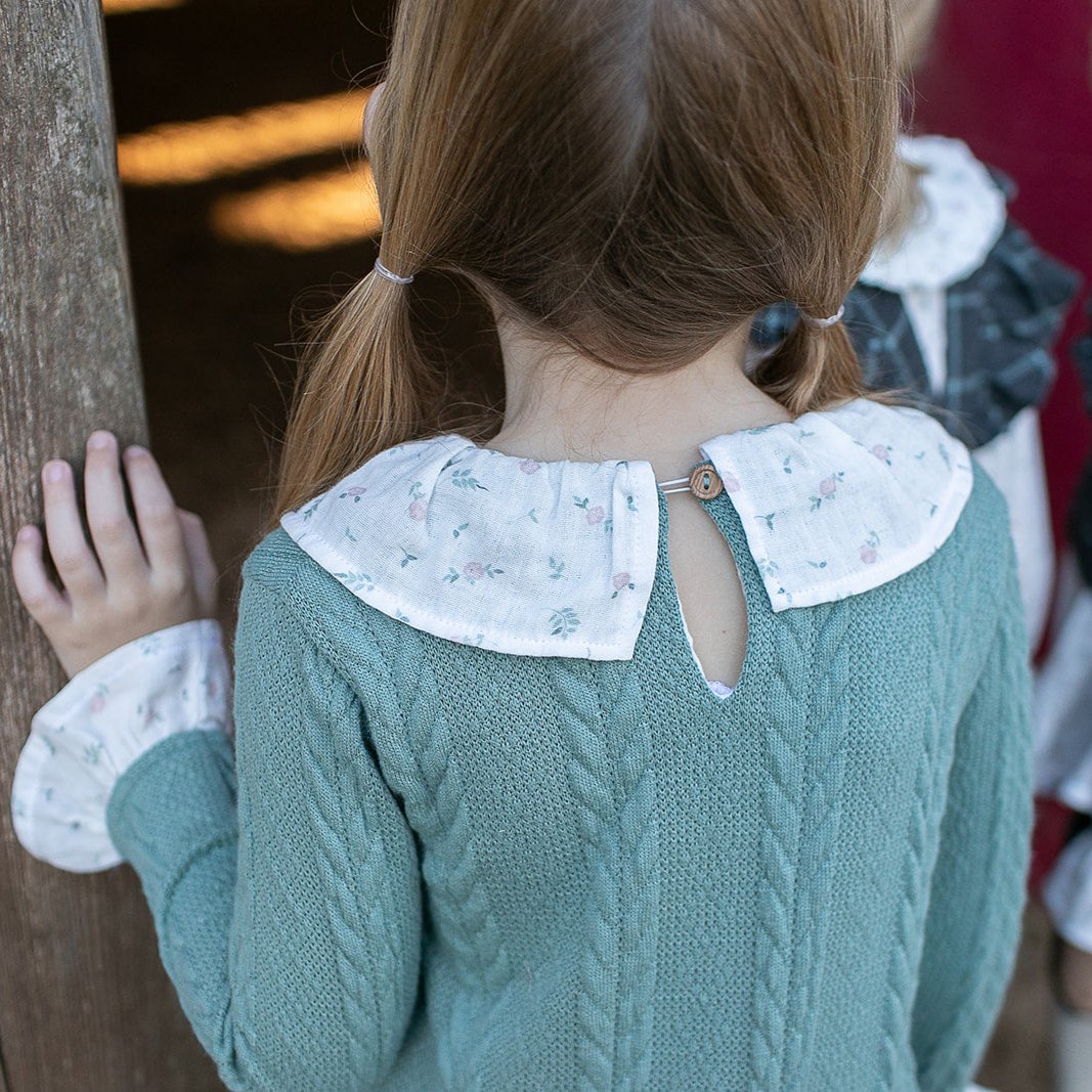 Vestido de punto falda verde para niña Coco Acqua 50356