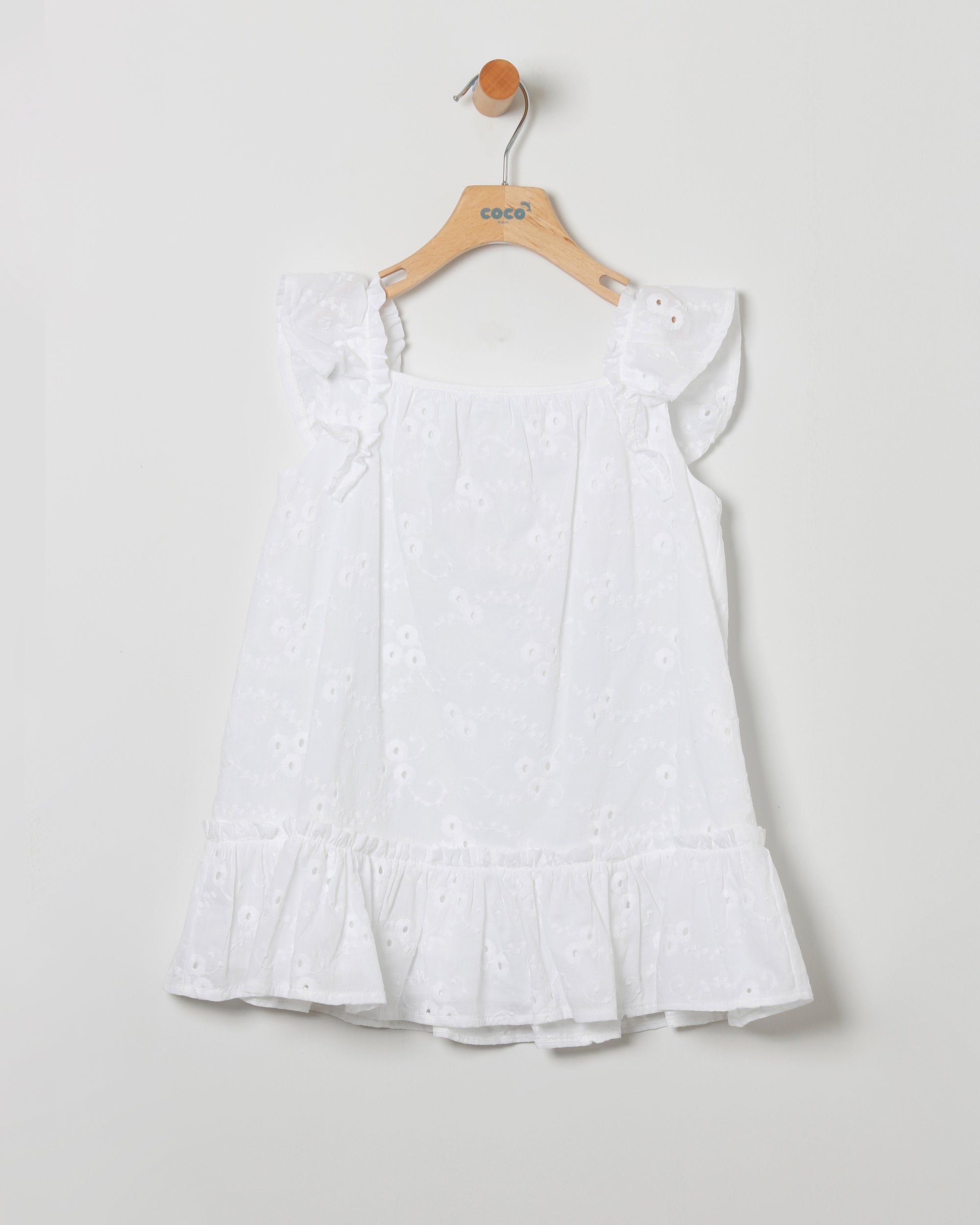 Vestido bordado blanco coco acqua 50396