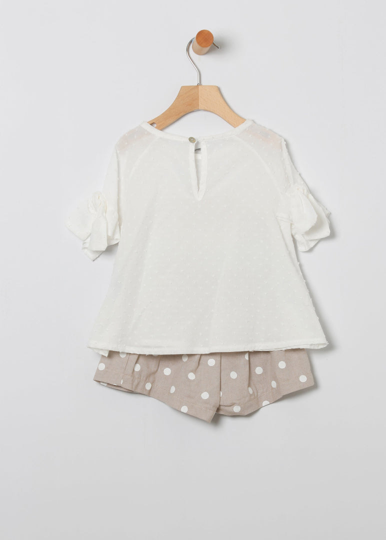 Blusa y bermuda topos tostado CocoAcqua 50399