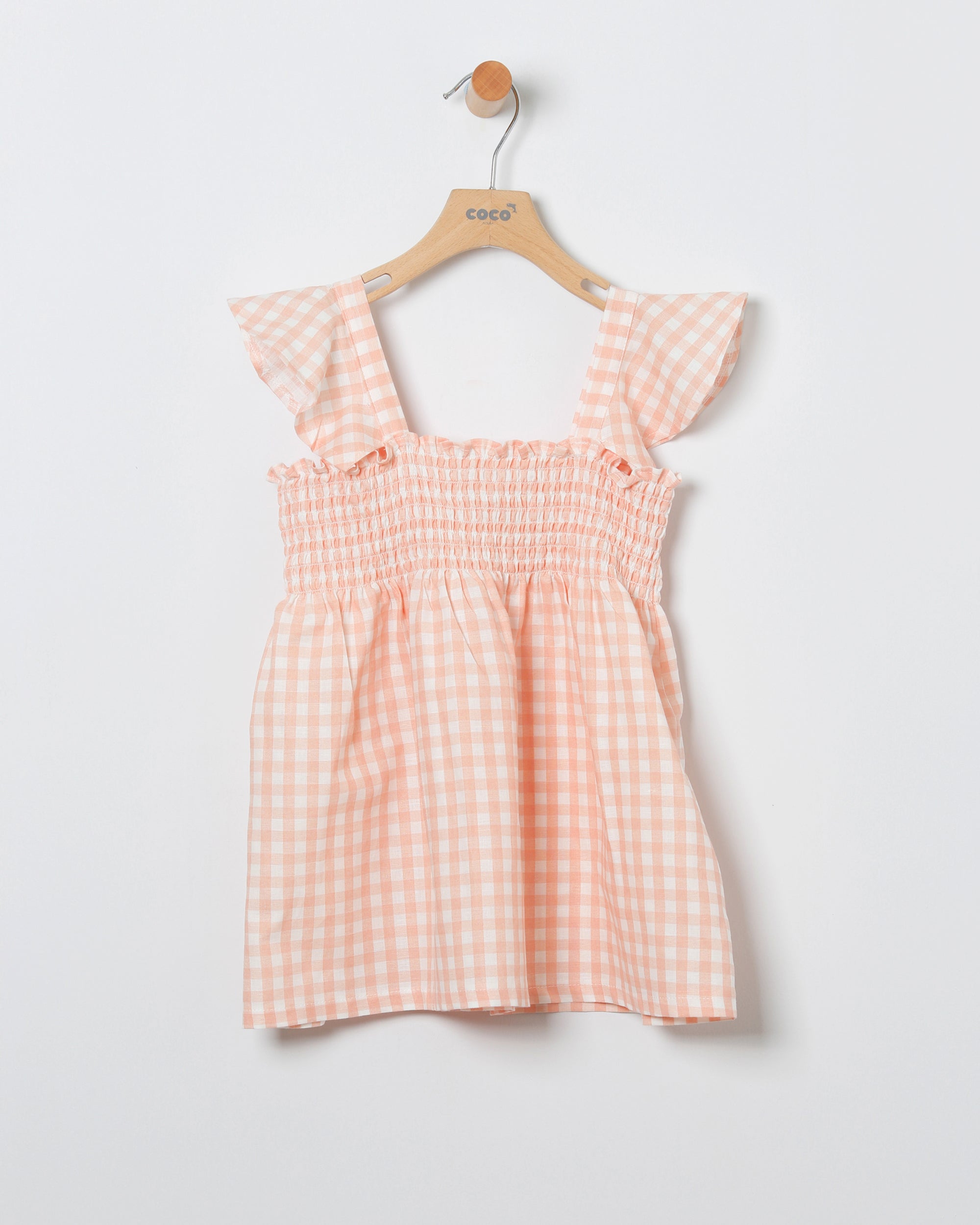 Vestido cuadros salmon coco acqua 50402