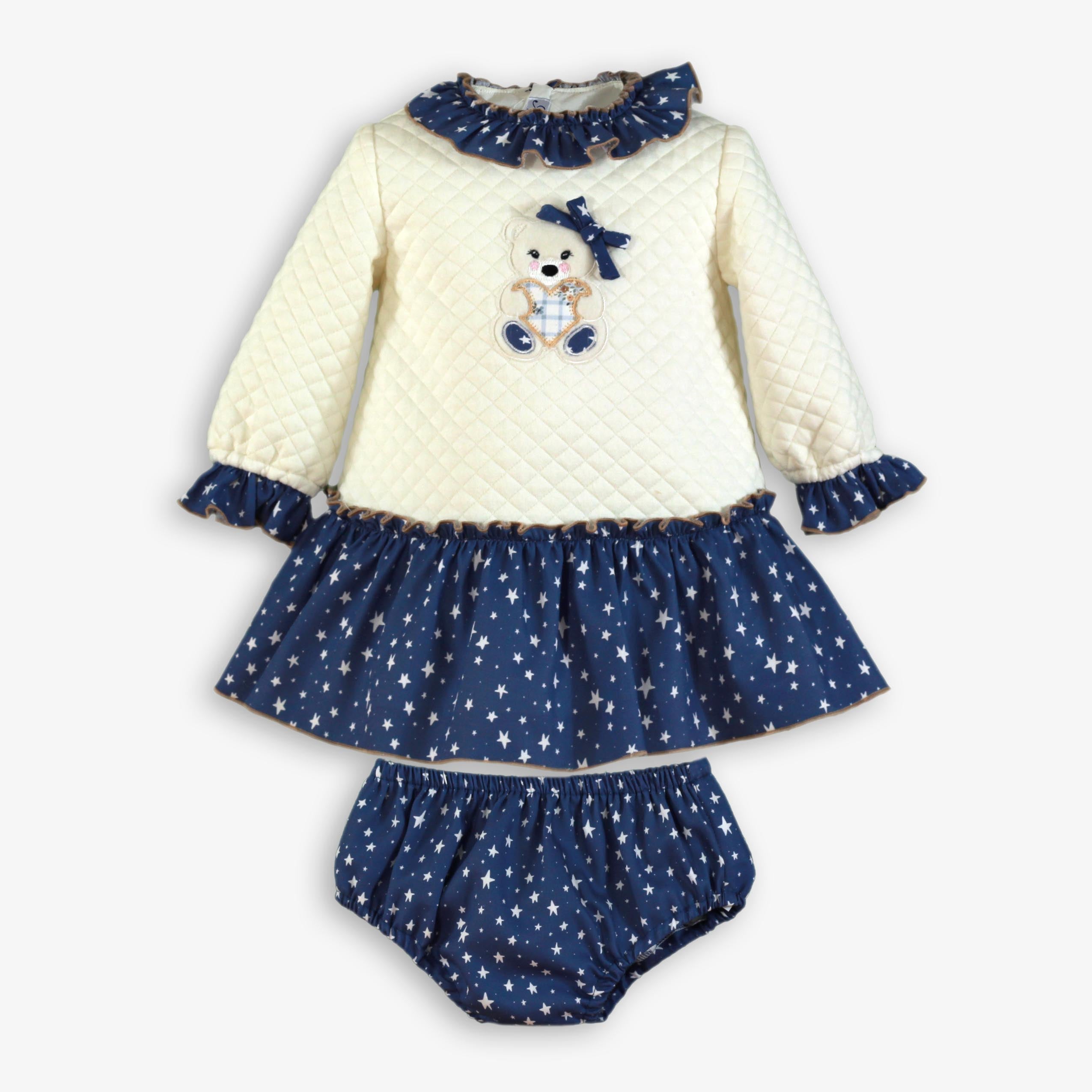 Vestido braguita bebe niña azulon Miranda 0521