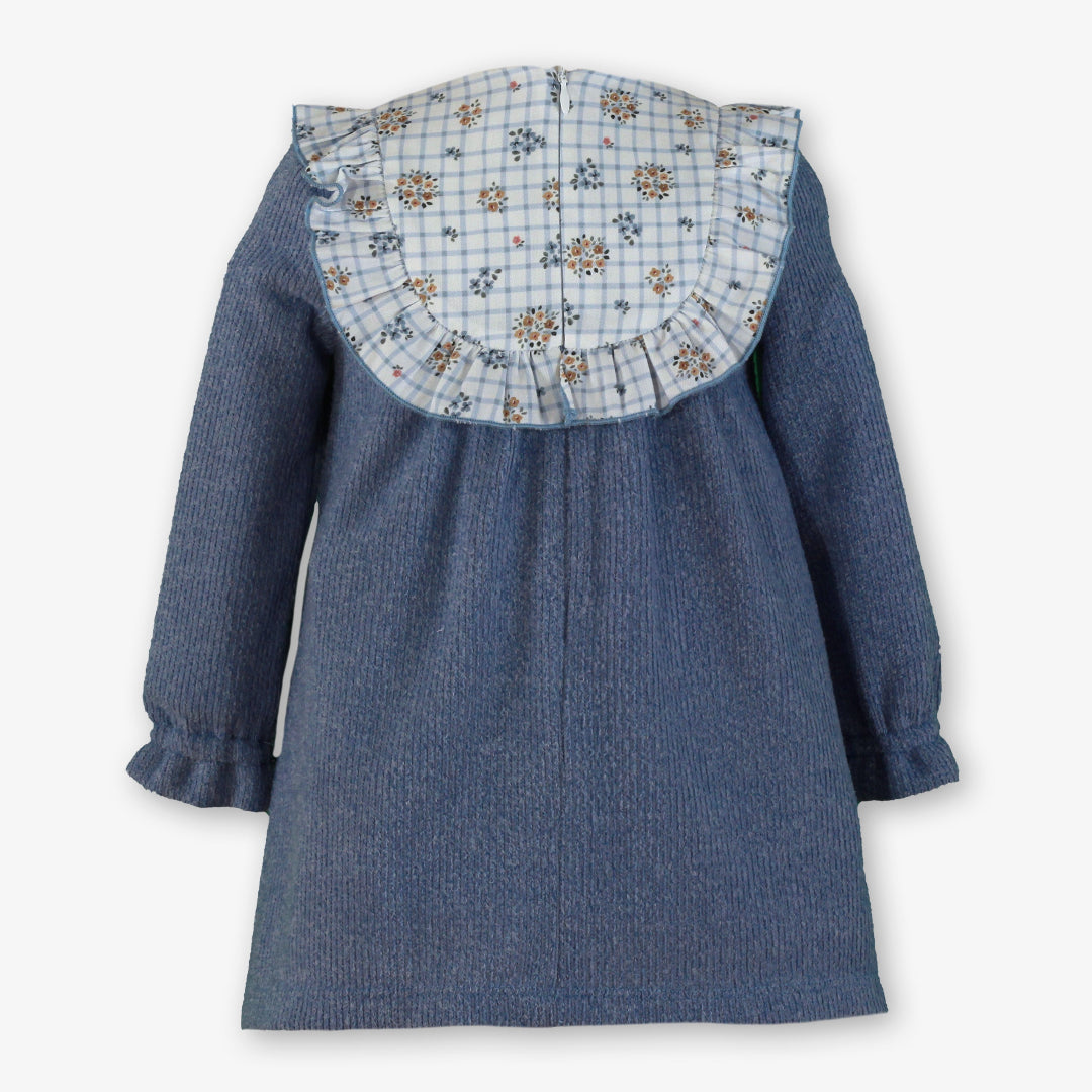 Vestido infantil niña punto lazo azul miranda 0600