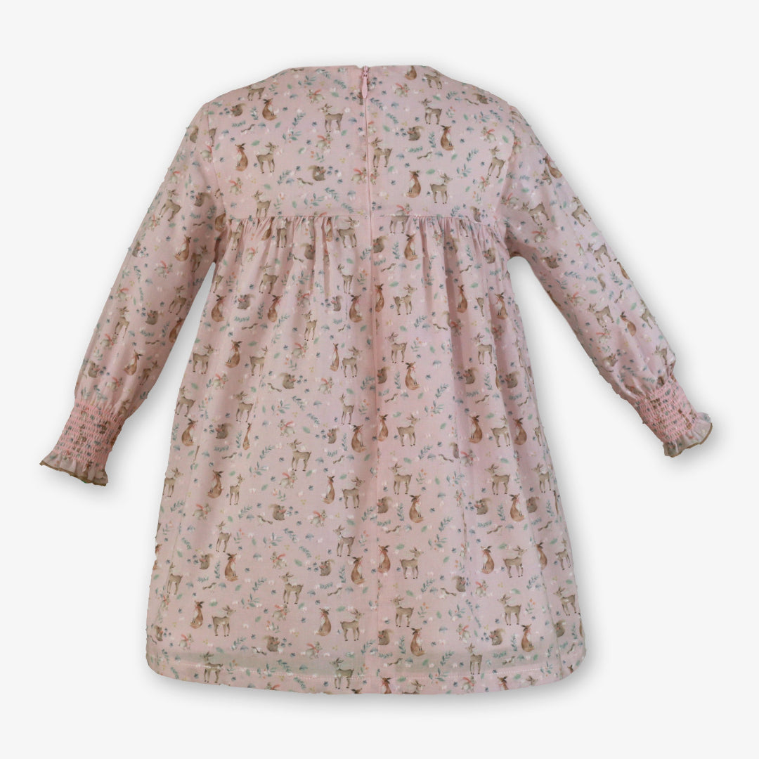 Vestido infantil niña animalitos rosa miranda 0616