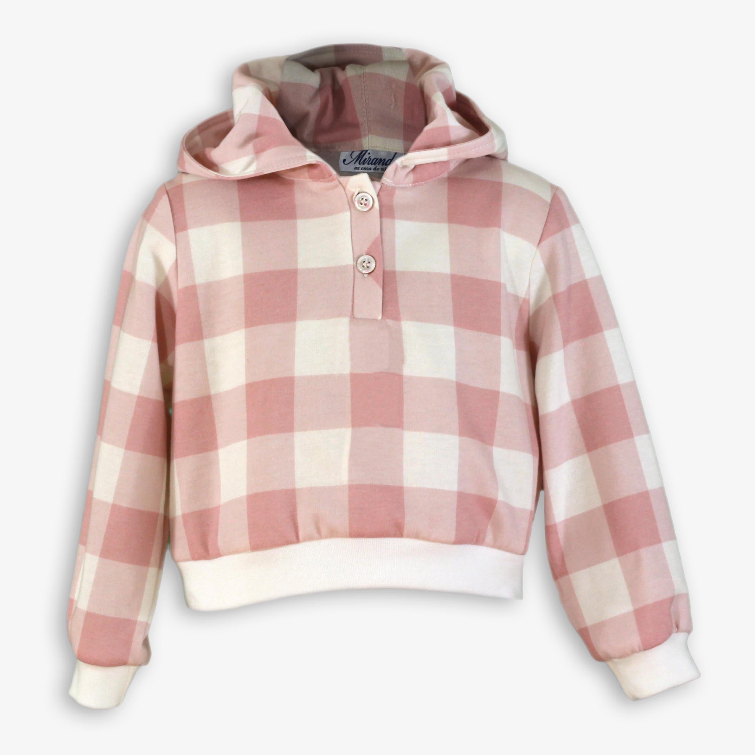 Conjunto sudadera y falda pantalón cuadros rosa Miranda 0618