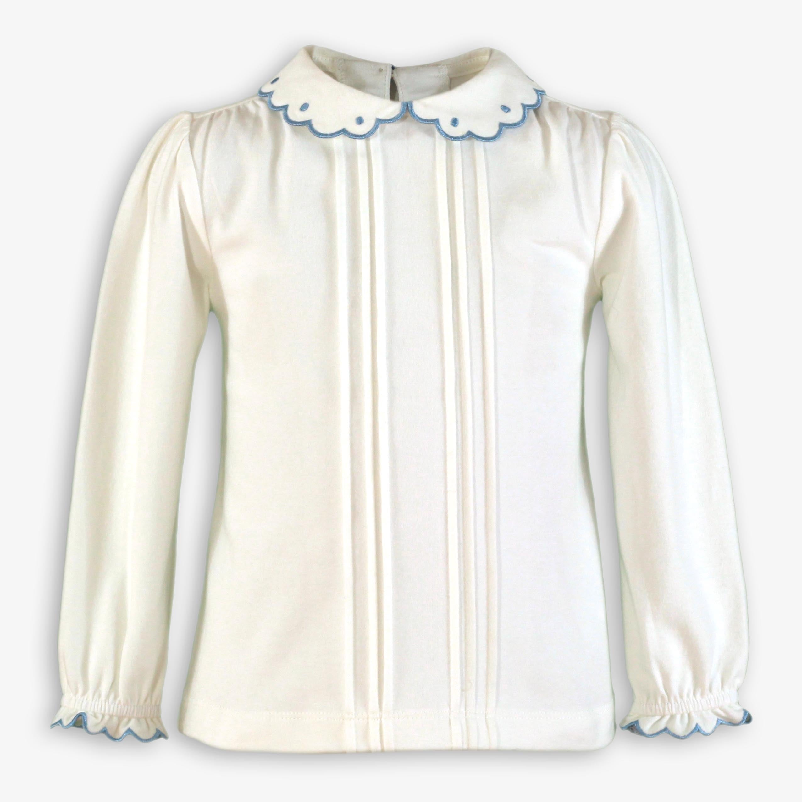 Conjunto camisa y short infantil niña azul 0620