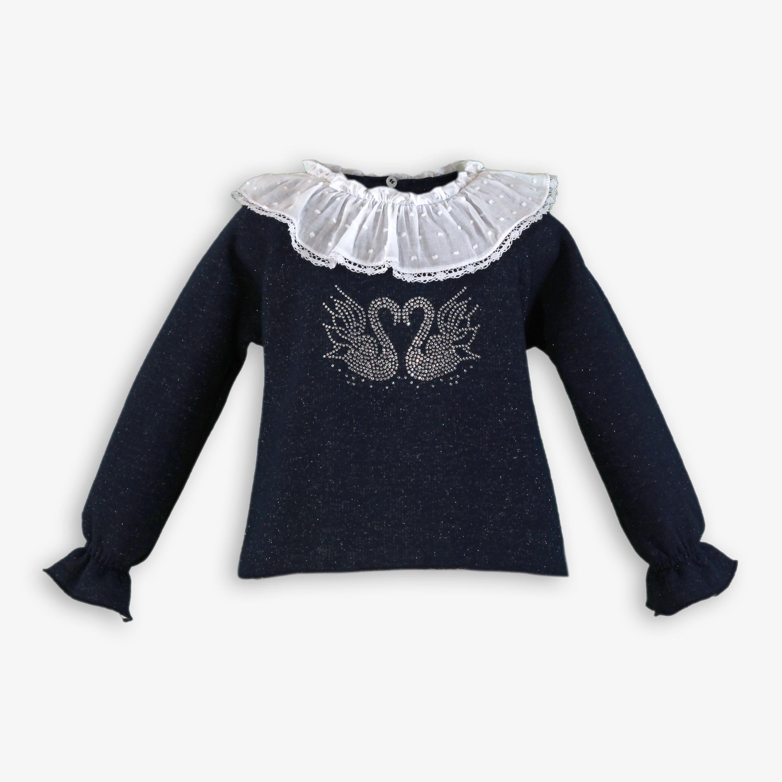 Conjunto sudadera braguita falda infantil marino Miranda 0622