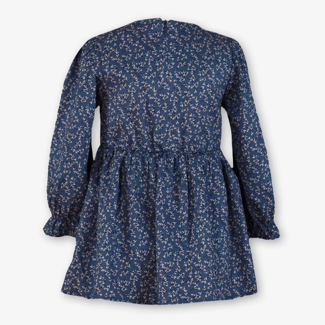 Vestido infantil niña floral azul indigo miranda 0628