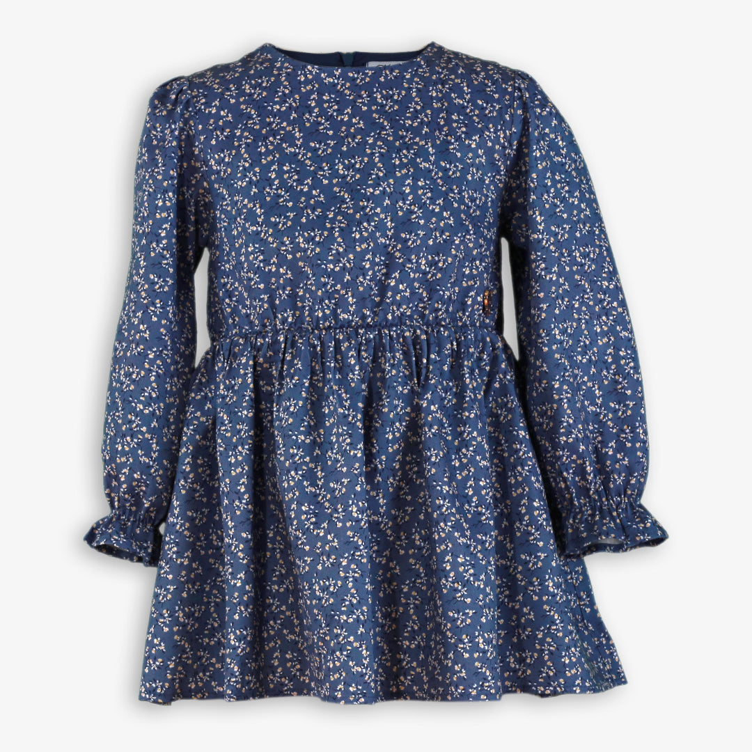 Vestido infantil niña floral azul indigo miranda 0628