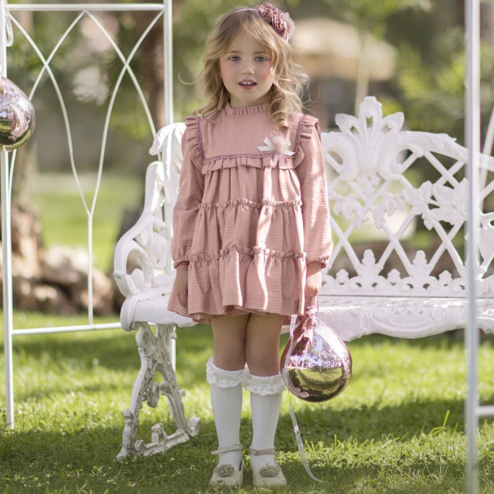 Vestido Infantil Rosa Palo Miranda 0629 - La boutique de AyA