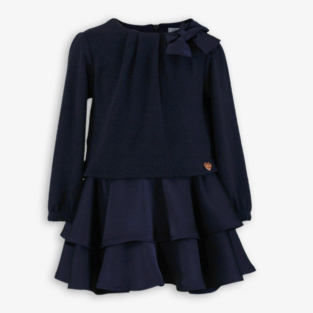 Vestido infantil niña volantes marino miranda 0630