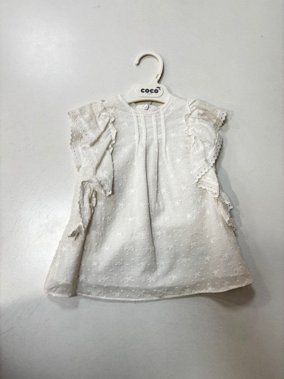 Vestido bebe niña estrellas blanco 70484