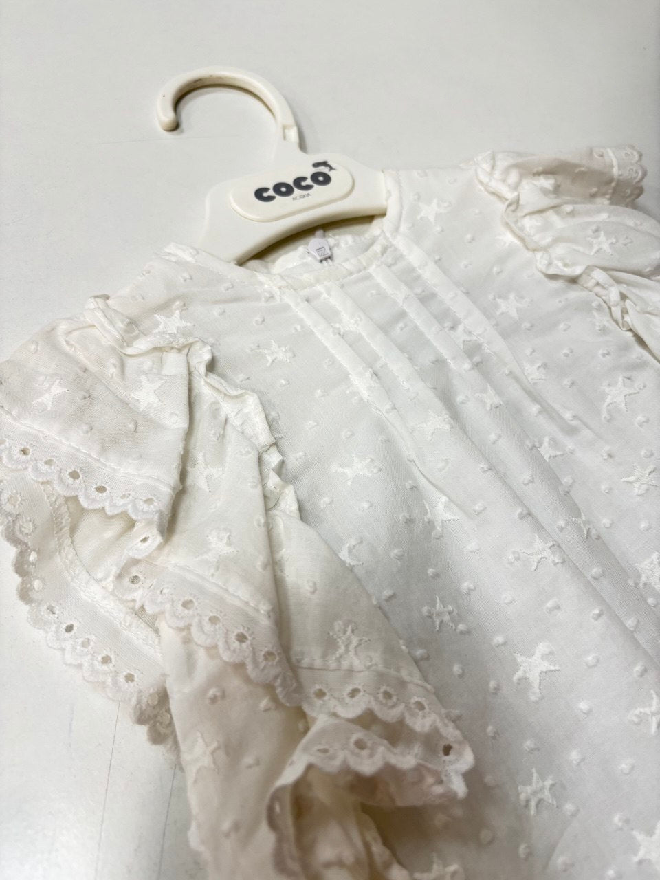 Vestido bebe niña estrellas blanco 70484