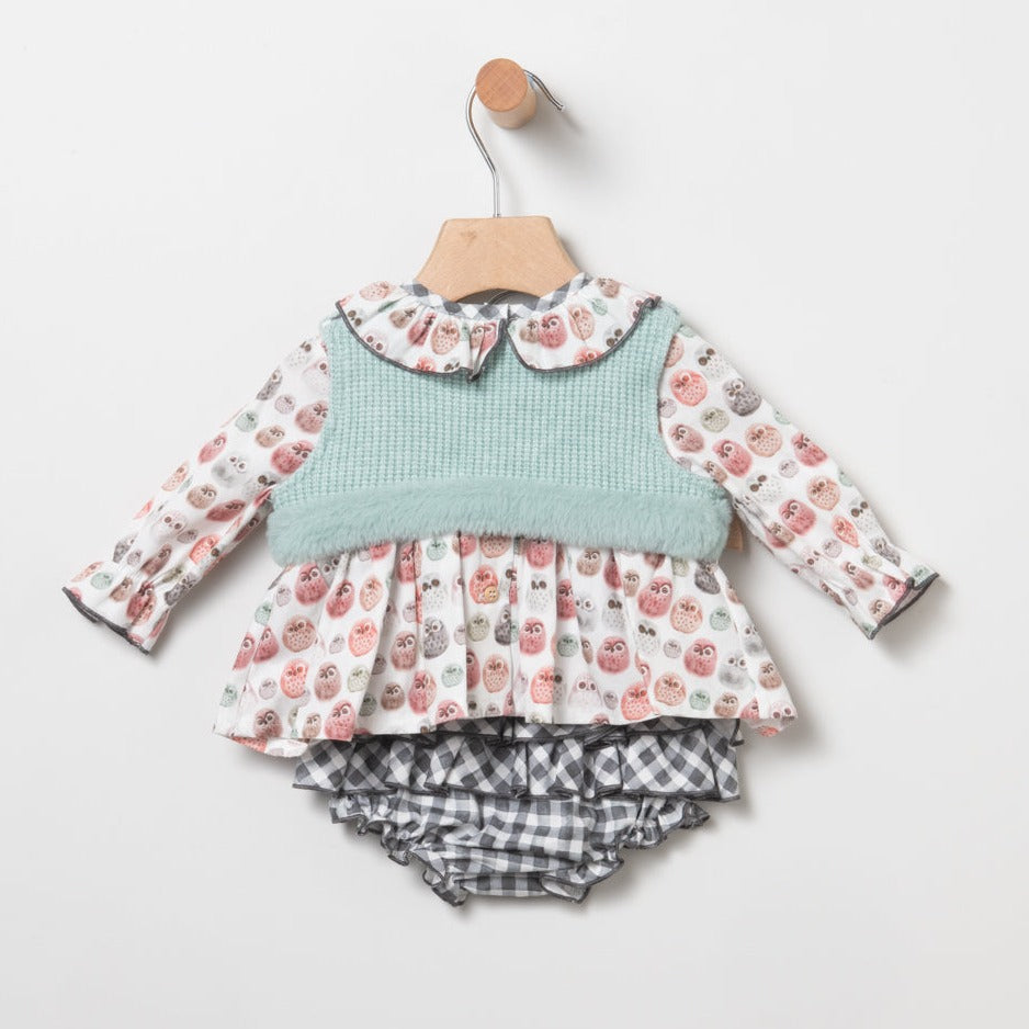 Conjunto de bebé niña con buhitos multicolor COCO ACQUA 80237 - La boutique de AyA