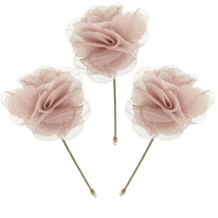 Pack 3 ud. Flores con pincho Rosa Francia Siena - La boutique de AyA