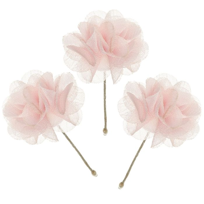 Pack 3 ud. Flores con pincho Rosa Pastel Siena