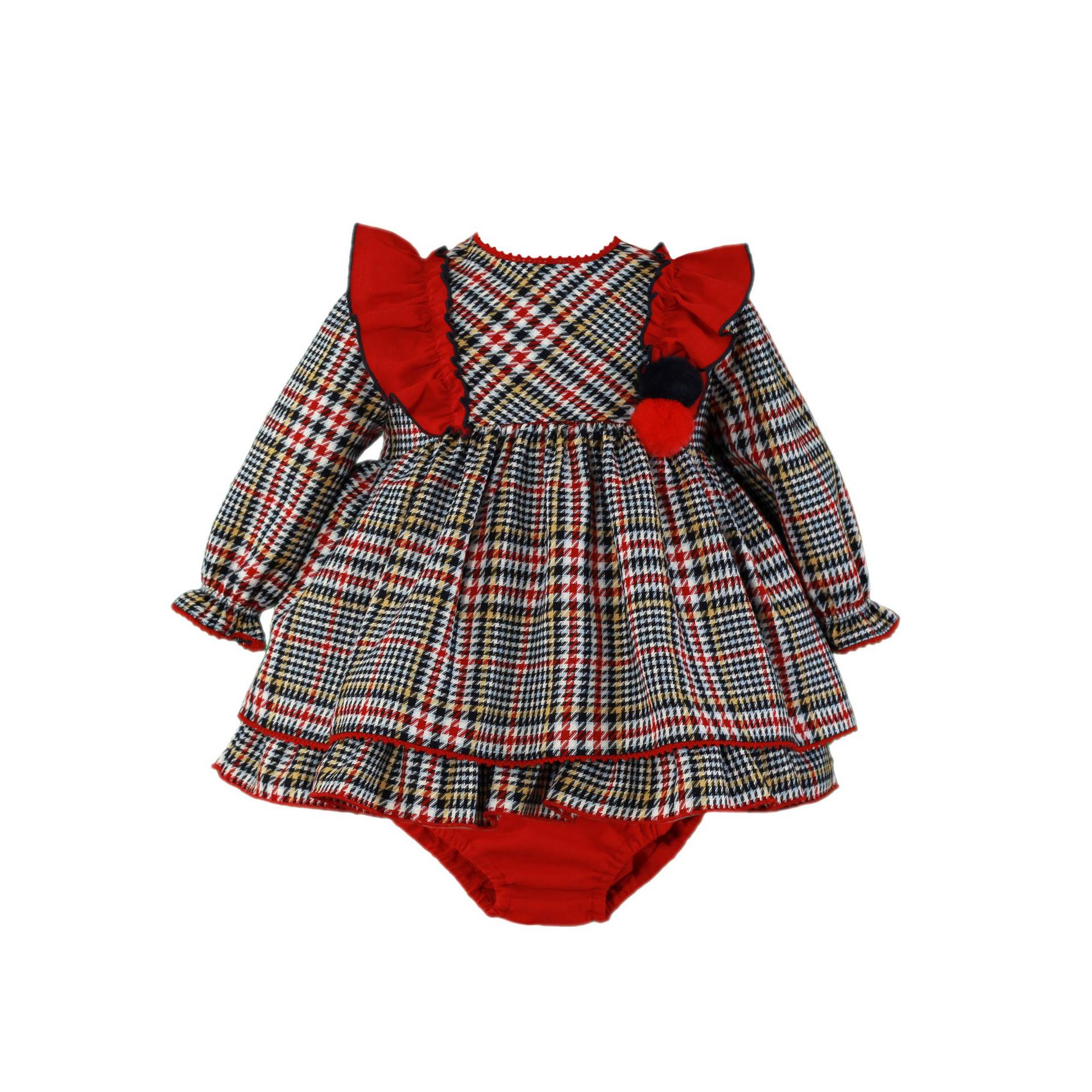 Vestido bebé niña rojo y marino Miranda 0147 - La boutique de AyA