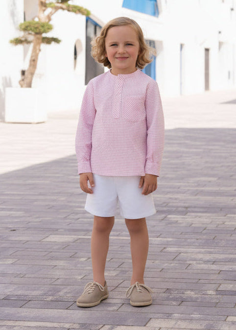 Conjunto niño camisa blanca y pantalón corto Miranda 0603