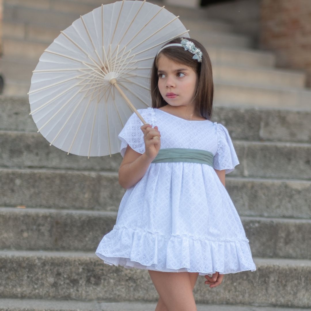 Vestido niña bordado Ceremonia verde Nekenia 2521802