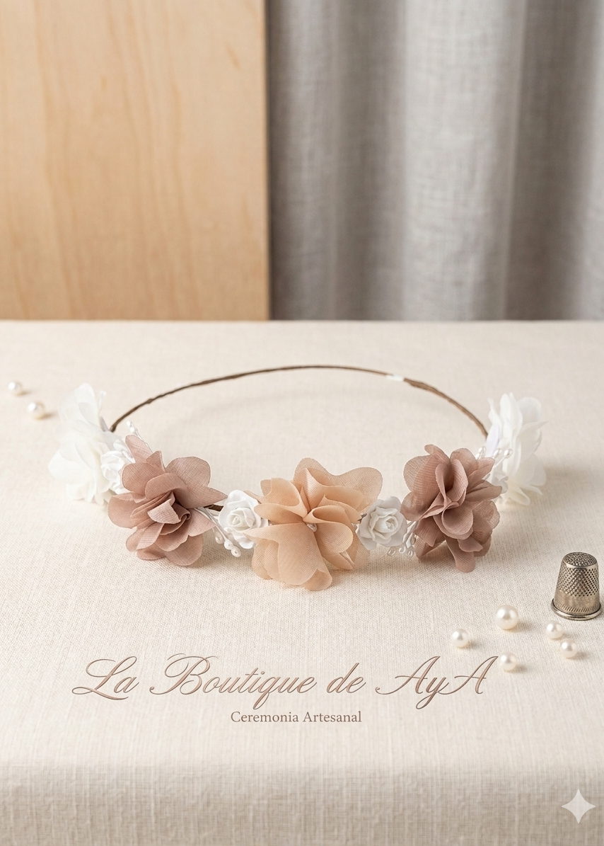 Corona con flores combinadas La Boutique de AyA 0105