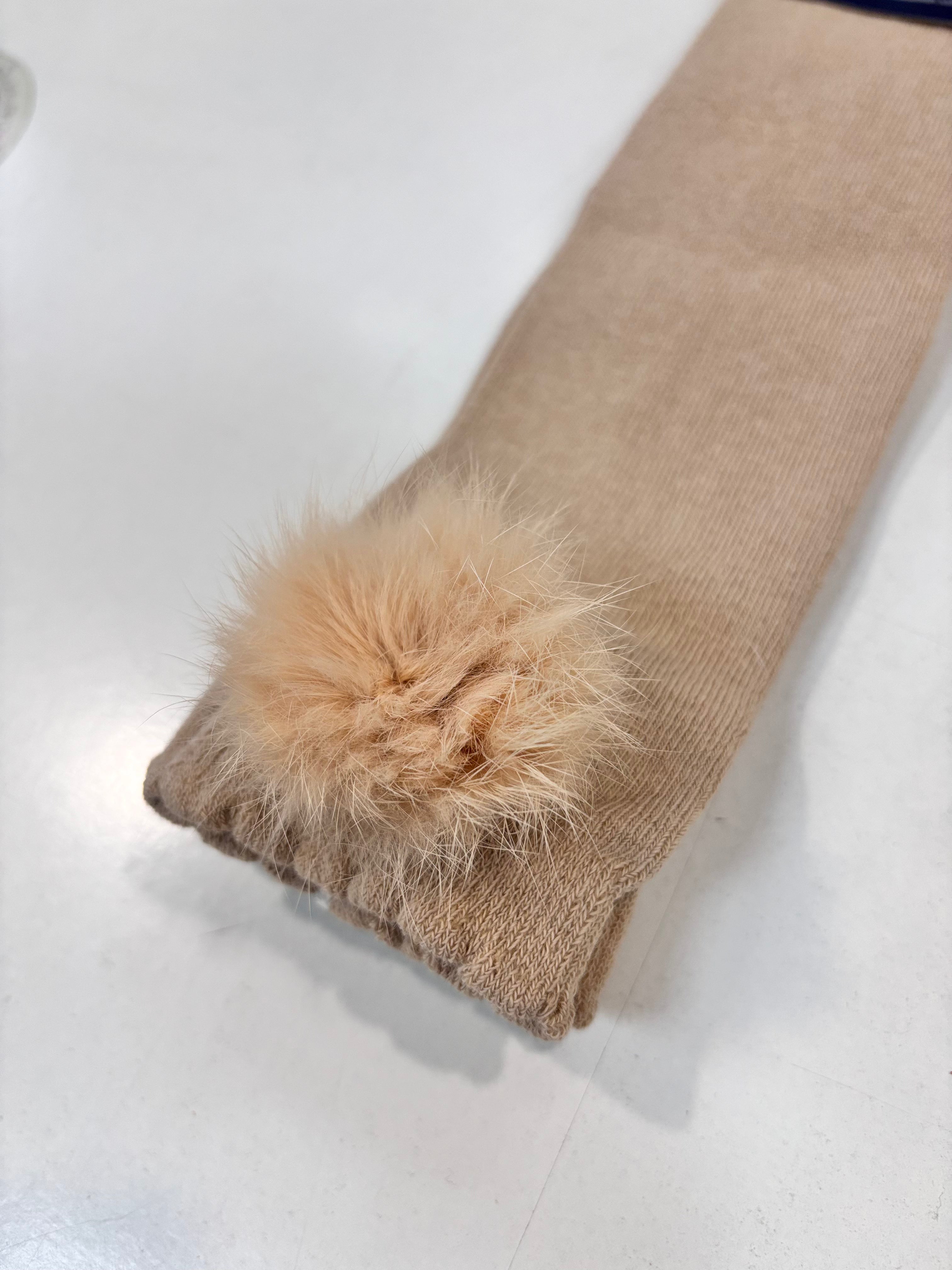 Calcetin pompon niña Camel Miranda 1505