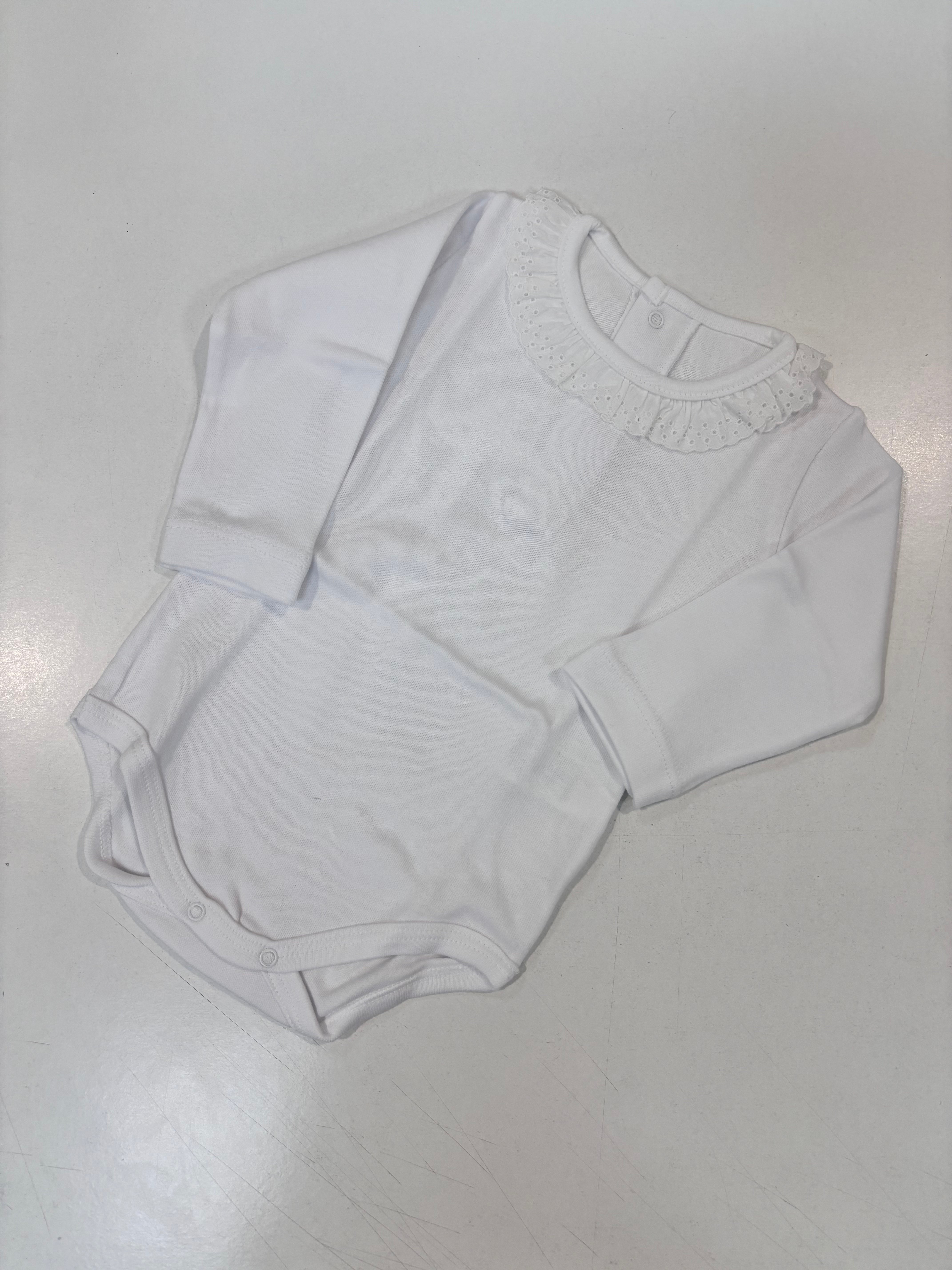 Body cuello blanco puntilla manga larga 19001 Calamaro
