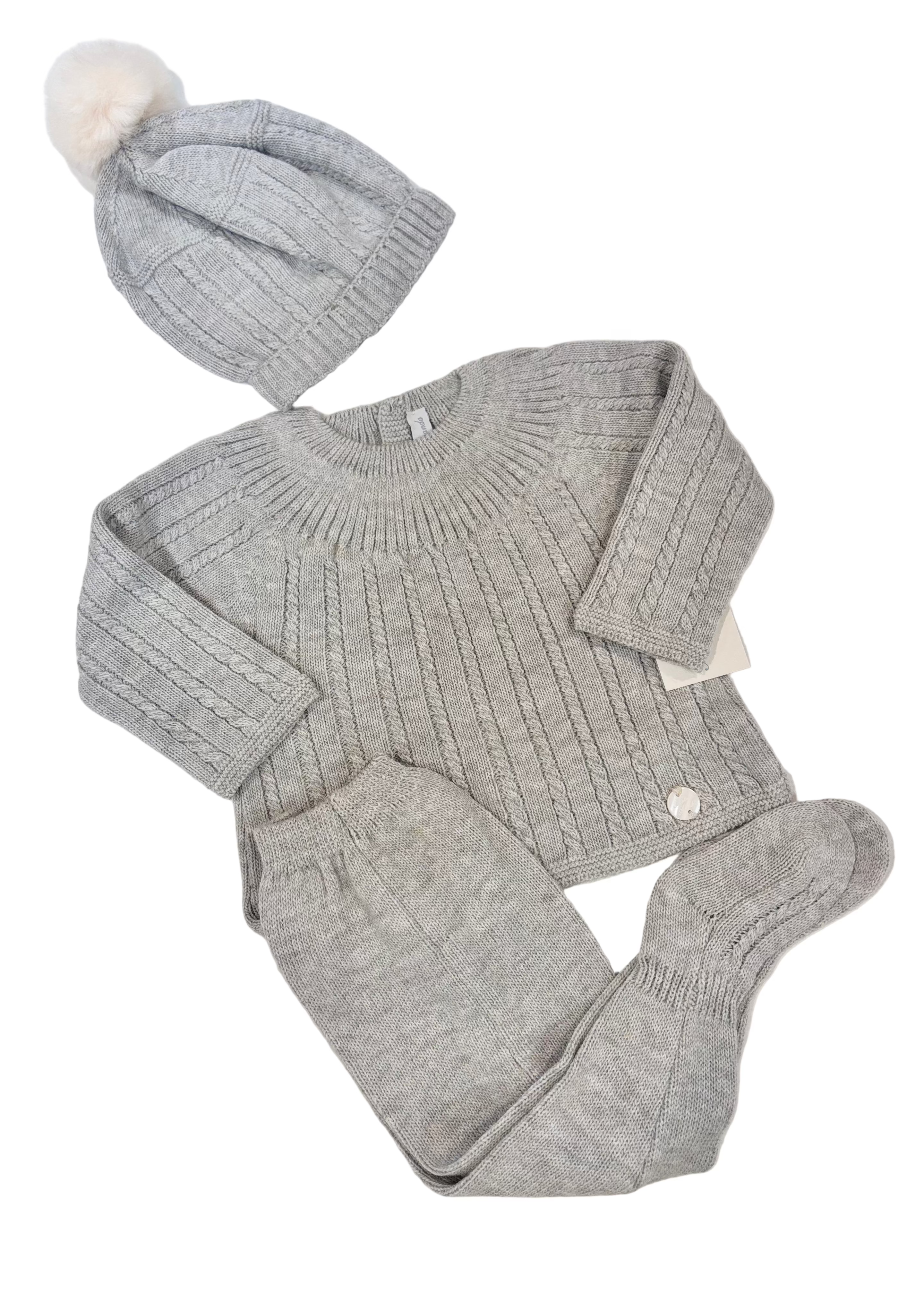 Conjunto Bebé 3 Piezas Unisex Martín Aranda gris 10017